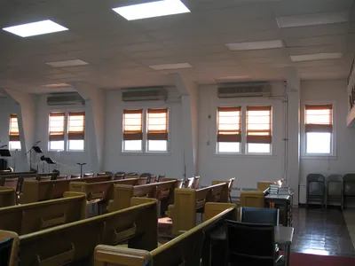 Right side of the church.