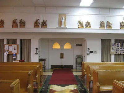 Back of church seen from the front.