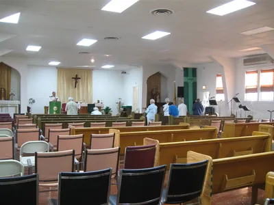 Interior seen from back left corner.