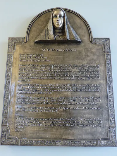 St. Catherine of Siena plaque.