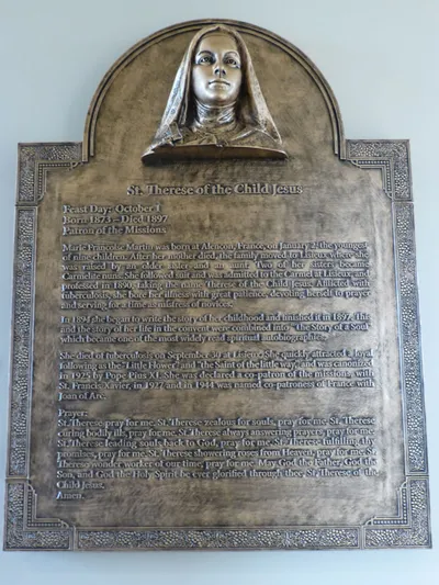 St. Therese plaque.
