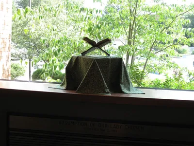 Open Bible by the window.