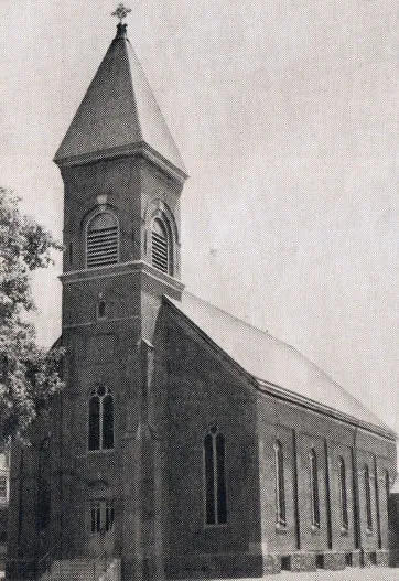 Exterior of second church, 1939. Source: Catholic Courier Golden Jubilee Edition: 1889-1939