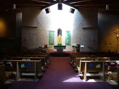 Interior of church.