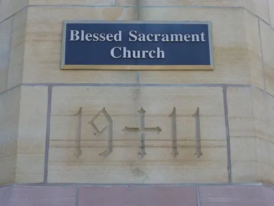 Plaque and cornerstone.
