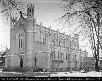 Another photograph of present church, 1912. Source: Albert R. Stone Negative Collection