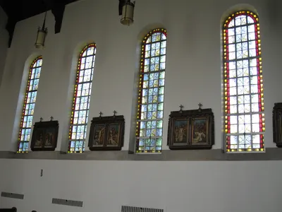Stained glass windows.