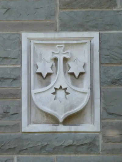 Crest above monastery entrance.