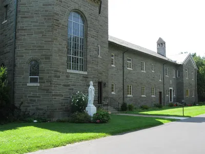 Outside the chapel and monastery.