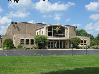 Exterior of church.