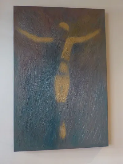 Crucifixion painting.