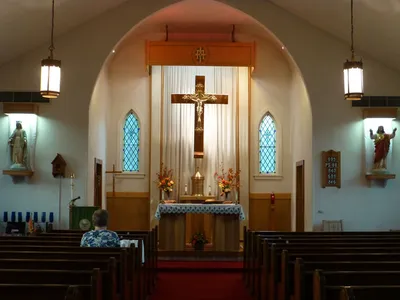 Front of the church.