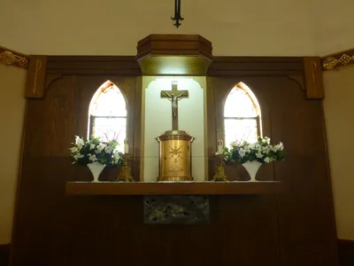 Tabernacle and reredo.