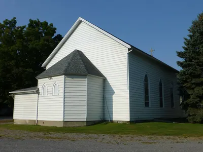 Back left corner.