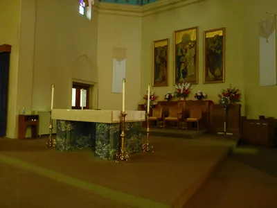 Sanctuary seen from an angle.