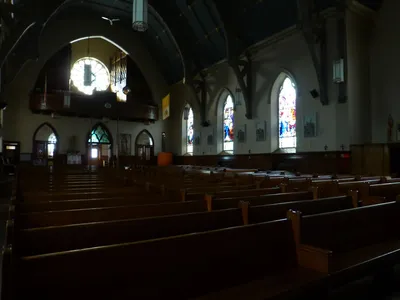 Church seen from the front right corner/choir area.