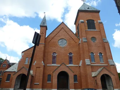 Front of church straight on.