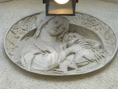 Relief above main entrance.