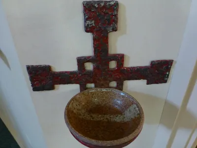 Holy water font.