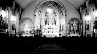 Interior of present church, 1947. Source: Holy Ghost Web site