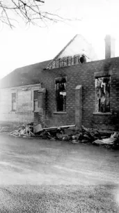 Original church after fire, 1938. Source: Holy Ghost Web site
