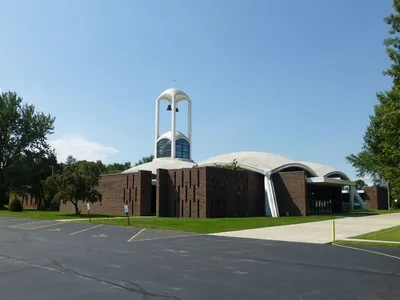 Church seen from angle.