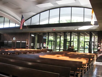 Back of the church seen from front left corner.