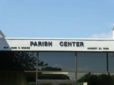 Parish center sign.