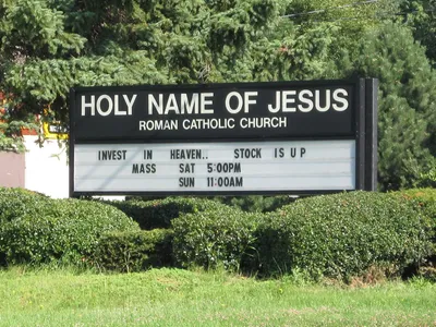Church sign.