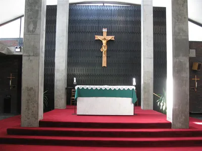 Close-up of sanctuary.