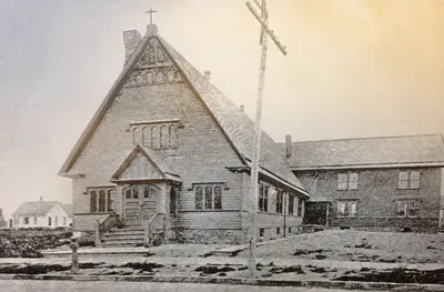 Original church, 1890. Source: Holy Rosary Parish: 1889-1989