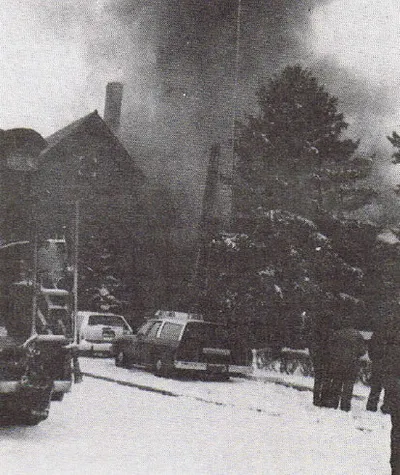 Fire at former school, Dec. 19, 1981. Source: Holy Rosary Parish: 1889-1989