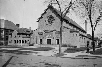 Campus exterior, 1923. Source: Albert R. Stone negative collection