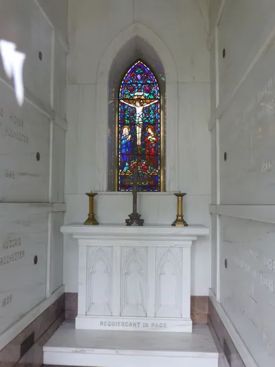 Inside the bishops' crypt.
