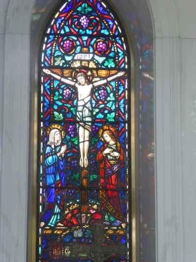Stained glass window.