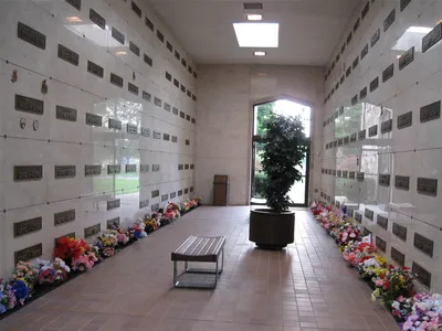 Inside one of the mausoleums.