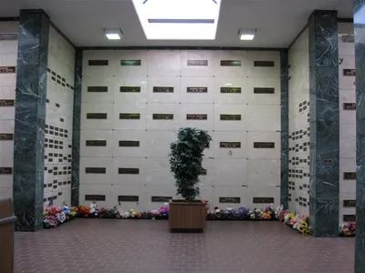 Inside one of the mausoleums.
