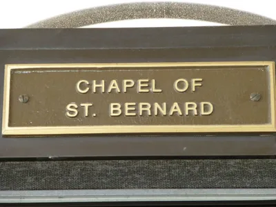 Sign above entrance to St. Bernard chapel.