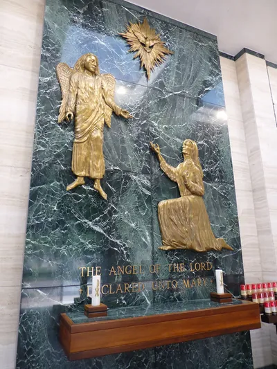 Annunciation relief.