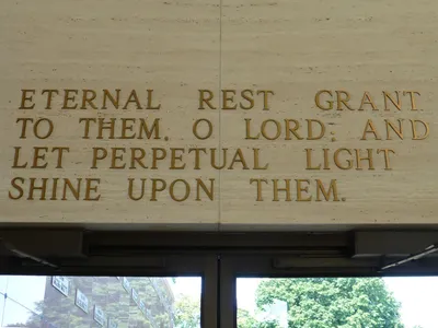 Inscription on wall.