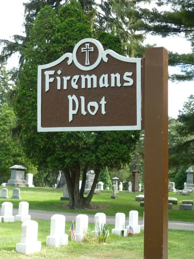 Sign for one of the firemen's sections.