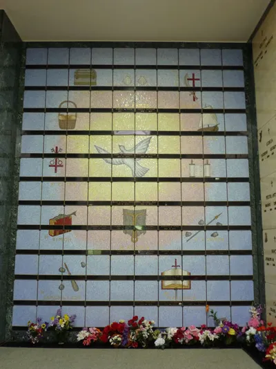 Inside the mausoleum.