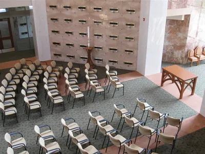 Chapel inside the Christ Our Light Mausoleum, seen from above.
