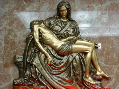 Pieta relief.