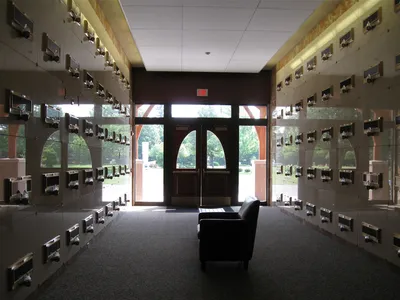 Inside the mausoleum.