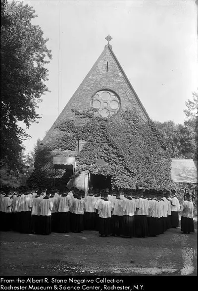 Blessing of the graves, 1922. Source: Albert R. Stone negative collection