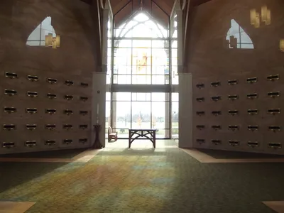 Chapel inside the Christ Our Light Mausoleum, without the chairs.