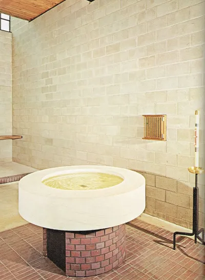 Baptismal font. Source: Holy Spirit Church (1969 parish history book)