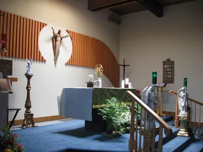 Side altar, frequently used for adoration of the Blessed Sacrament.