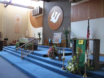 Sanctuary seen from angle.